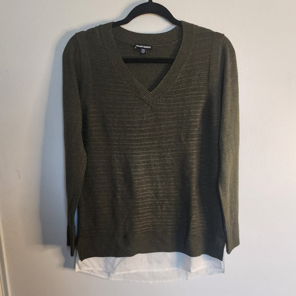 Hilary Radley Green Layered Shirt - Size S, Lightly Worn